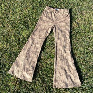 Flared snakeskin pants